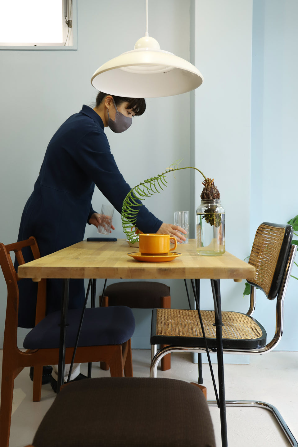 Remake Butterfly Table Made Of Old Material/リメイクエクステンションテーブル バタフライテーブル デスク 古材 鉄脚