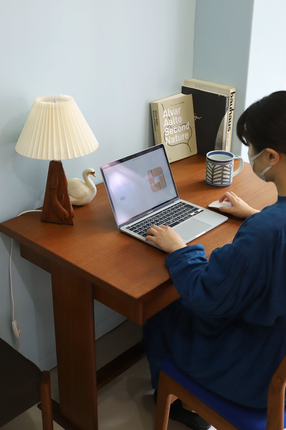 Japanese Vintage Single Pedestal Desk Teakwood/ジャパンヴィンテージ 片袖デスク チーク材 机 北欧スタイル