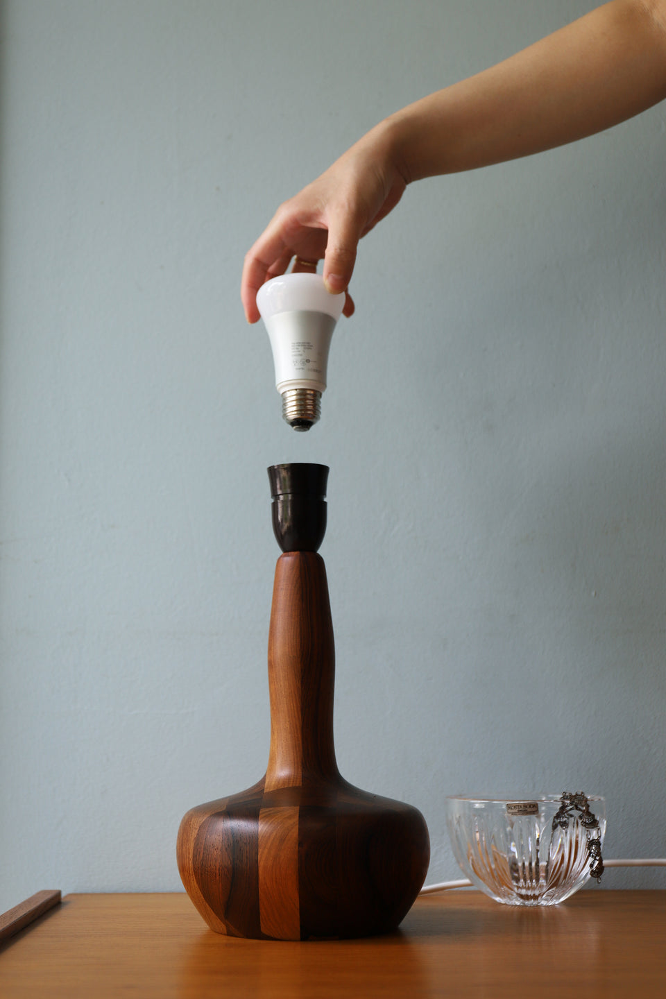 Danish Vintage Parquet Wood Table Lamp/デンマークヴィンテージ テーブルランプ 寄木細工