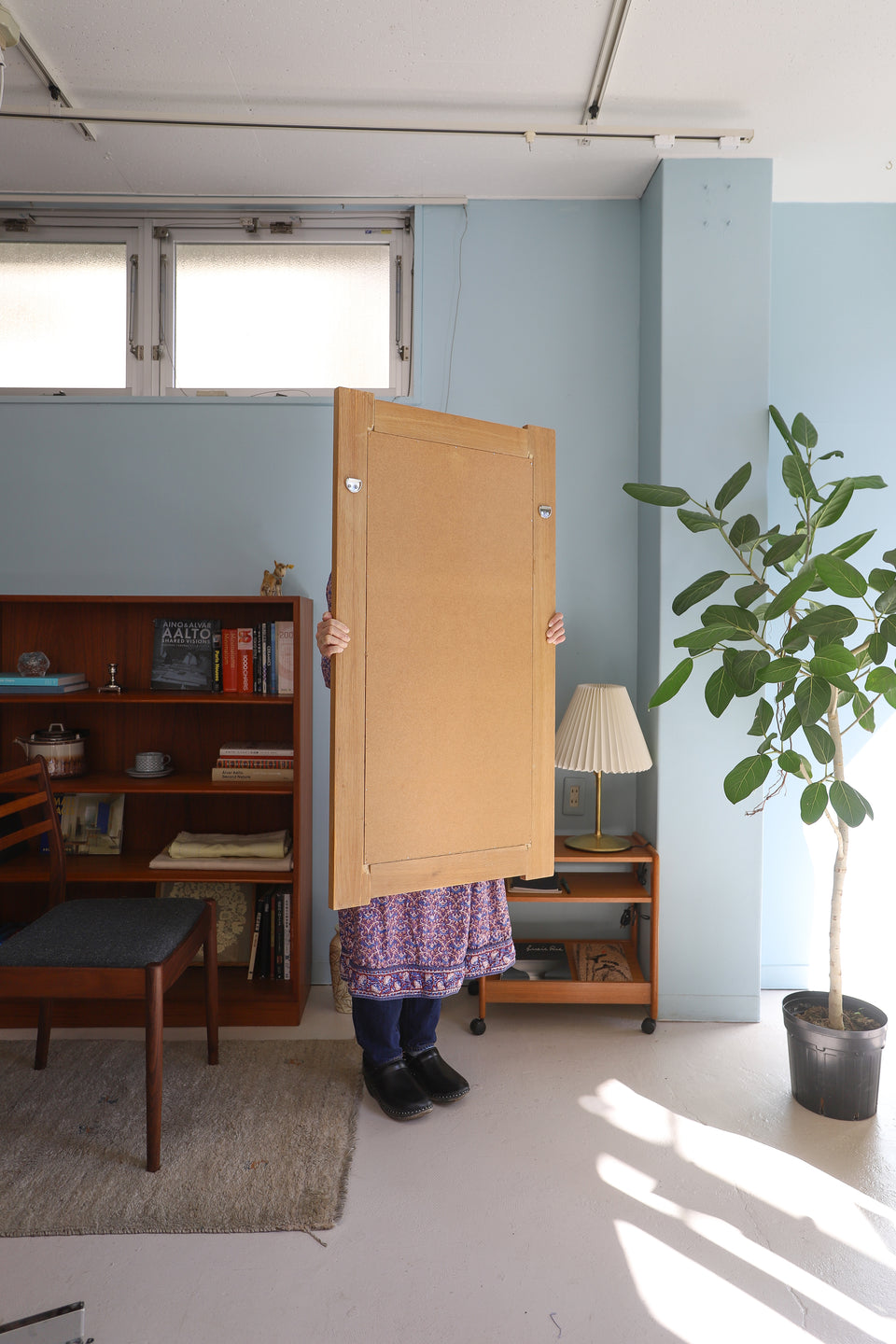 Danish Vintage Oakwood Tile Mirror/デンマークヴィンテージ ウォールミラー オーク材 タイル 北欧インテリア