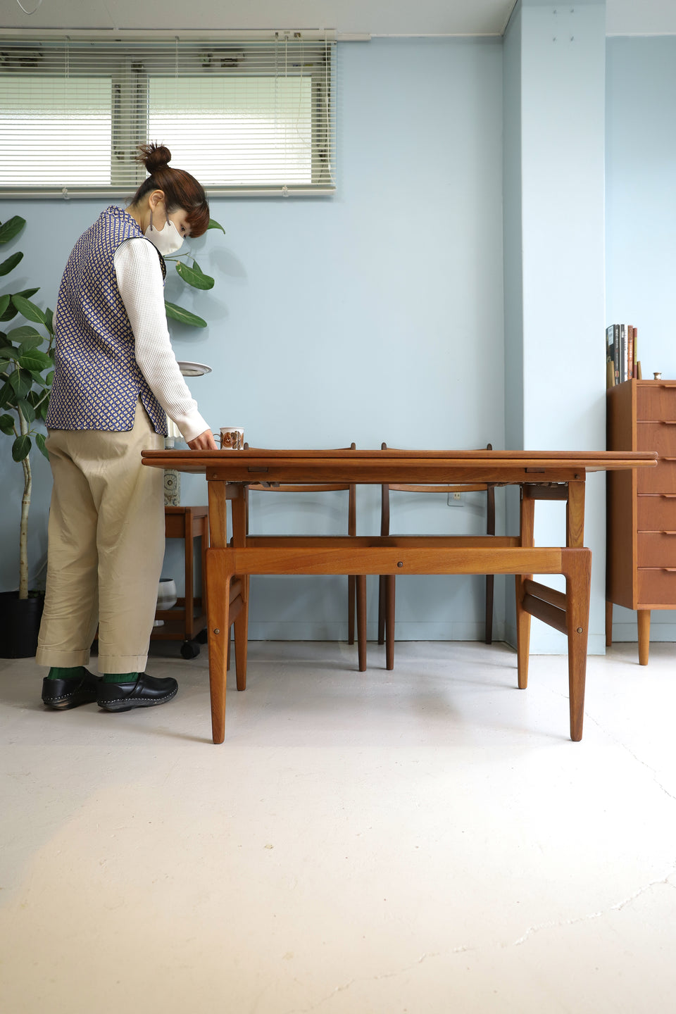 Kai Kristiansen Elevator Extension Table Vildbjerg Møbelfabrik/デンマークヴィンテージ カイ・クリスチャンセン エレベーター エクステンションテーブル 北欧家具