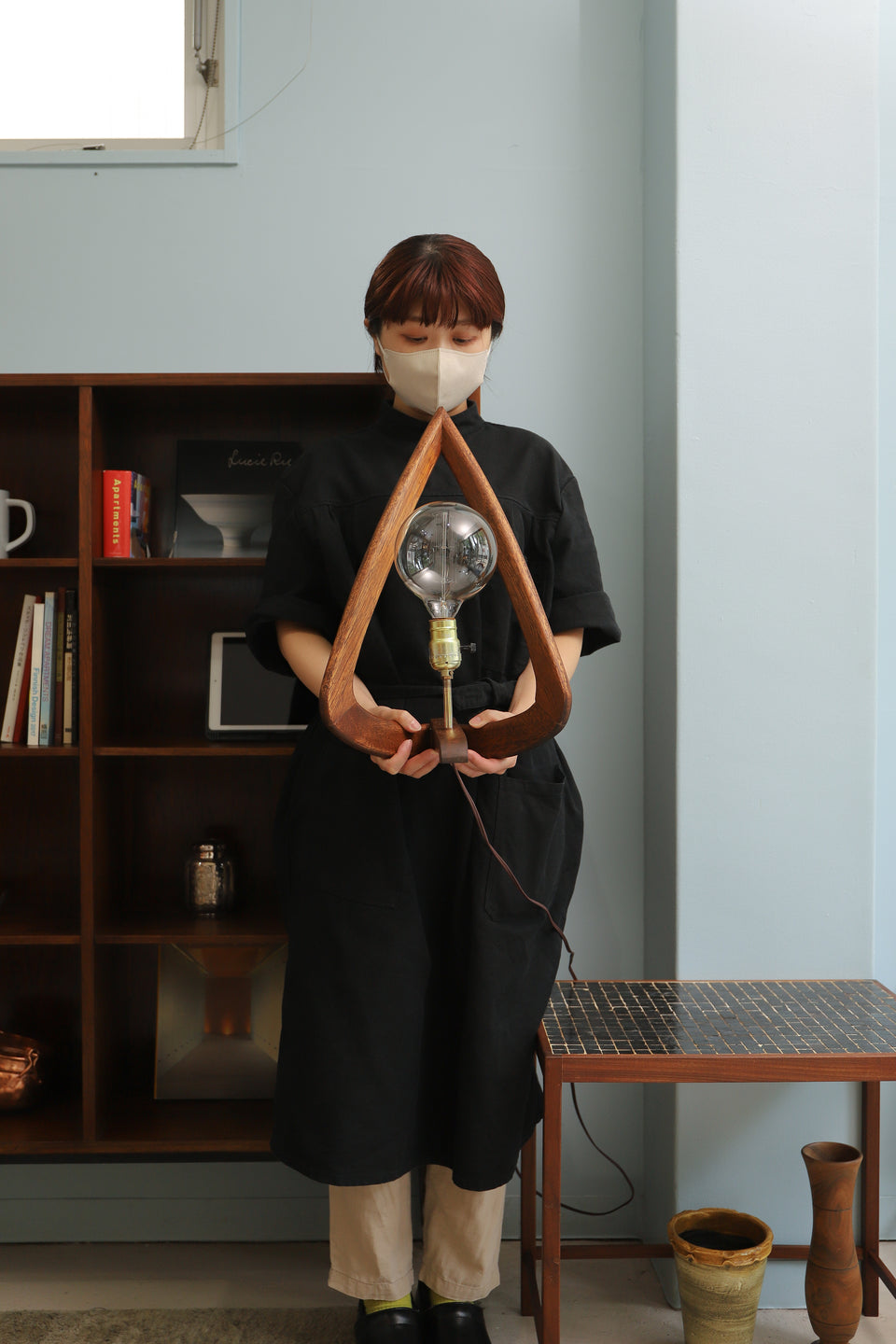 Wood Frame Table Lamp/ウッドフレーム テーブルランプ ヴィンテージスタイル インダストリアル 間接照明