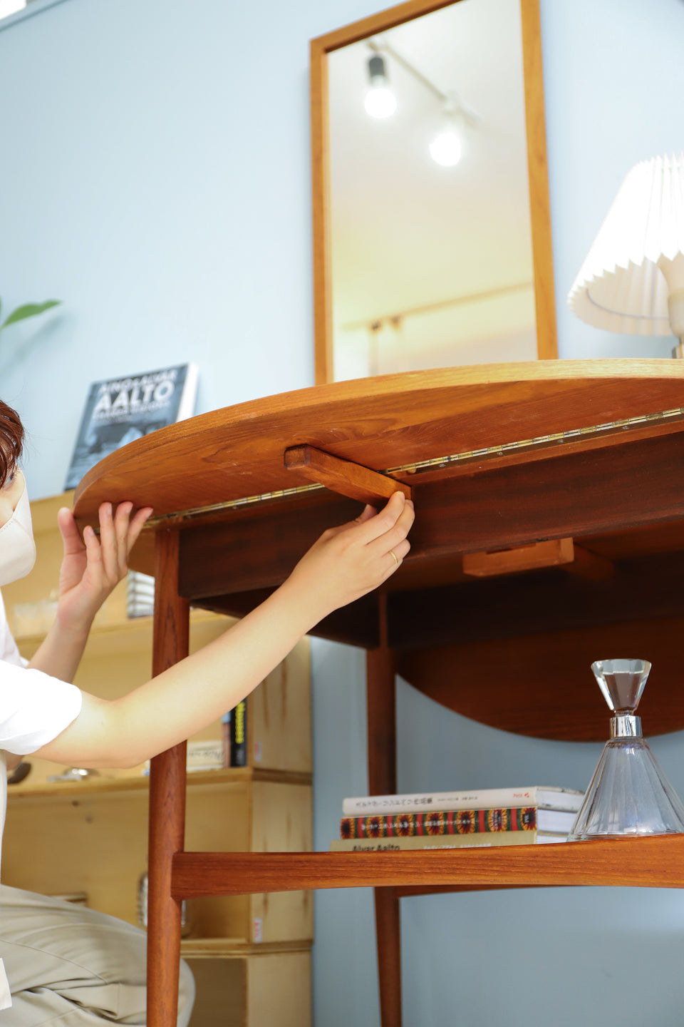 Danish Vintage Kristensen&Thomassen Drop Leaf Coffee Table/デンマークヴィンテージ コーヒーテーブル ドロップリーフ ラウンドテーブル 北欧家具