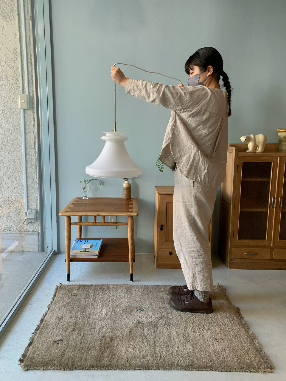 Frosted Glass Pendant Light Danish Vintage/デンマークヴィンテージ ペンダントライト フロストガラス 北欧インテリア