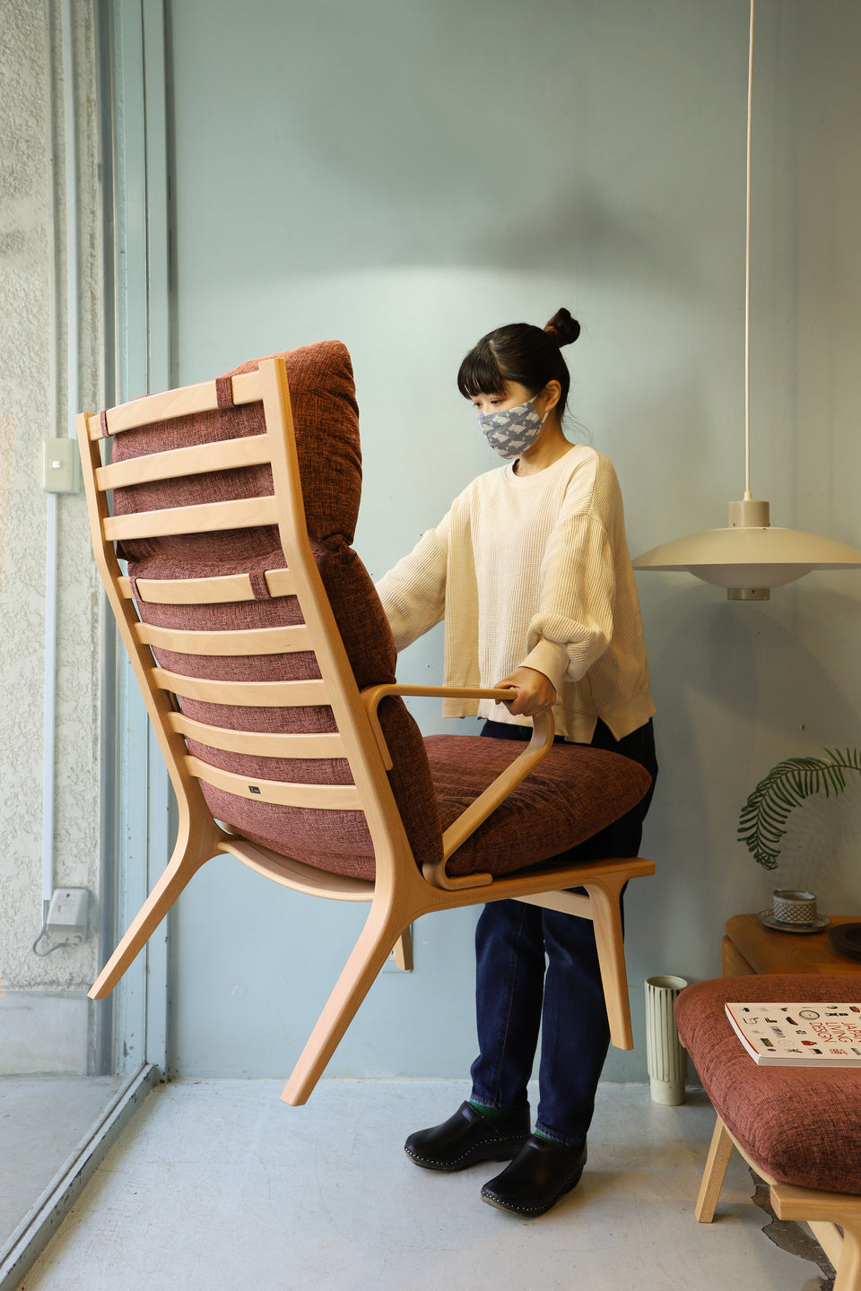 Tendo Easy Chair DAN series/天童木工 イージーチェア 1Pソファ オットマン ビーチ材