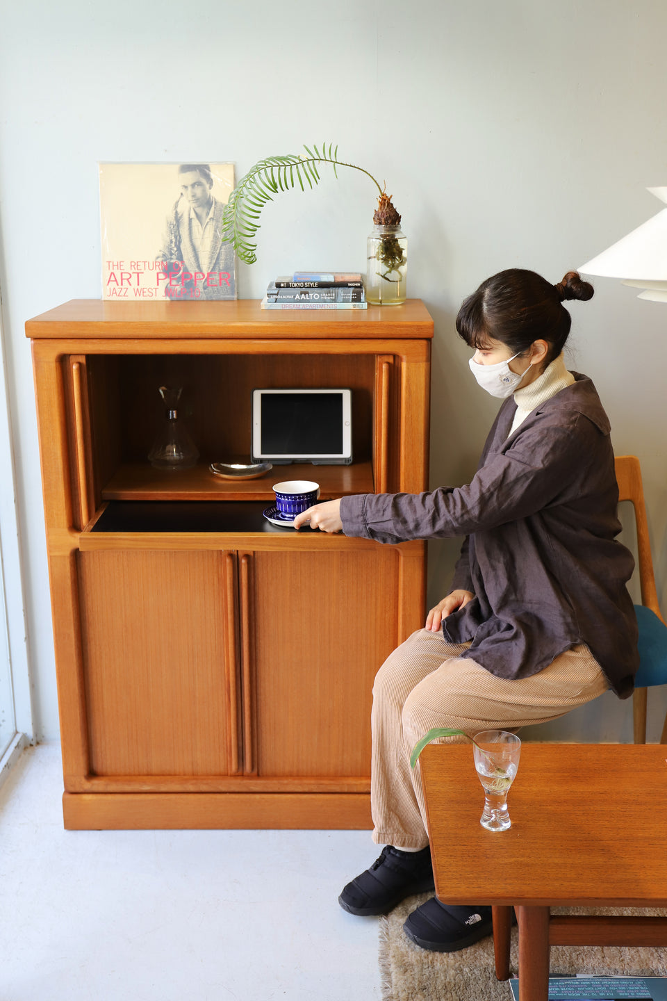 Teakwood Bellows Drink Cabinet Japanese Vintage/ジャパンヴィンテージ ドリンクキャビネット 蛇腹 チーク材