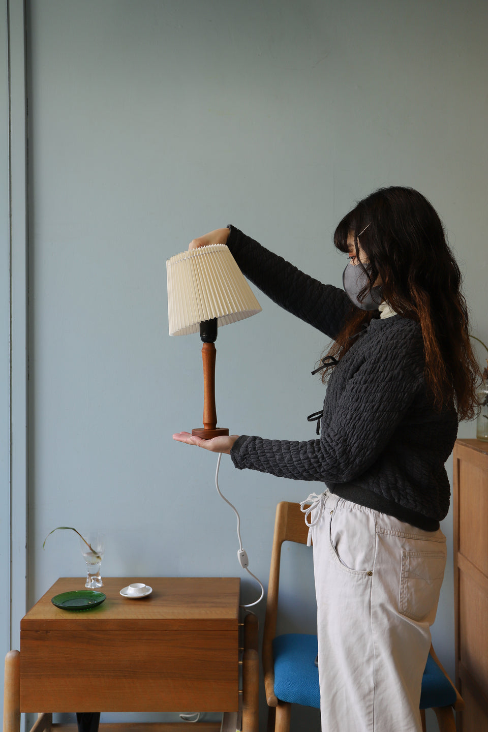 Small Teak Table Lamp Danish Vintage/デンマークヴィンテージ テーブルランプ チーク材 照明 北欧インテリア