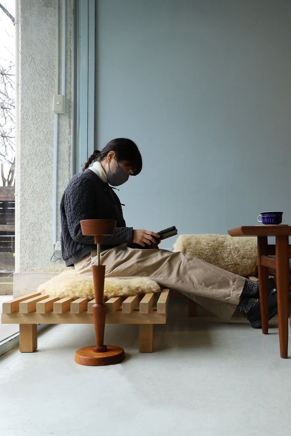 Charlotte Perriand Style Wooden Slit Low Bench/スリット ローベンチ 木製 シャルロット・ペリアン スタイル