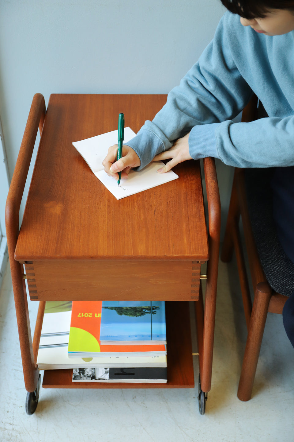 Danish Vintage Sika Møbler Sewing Wagon/デンマークヴィンテージ シカモブラー ソーイングワゴン チーク材 北欧家具