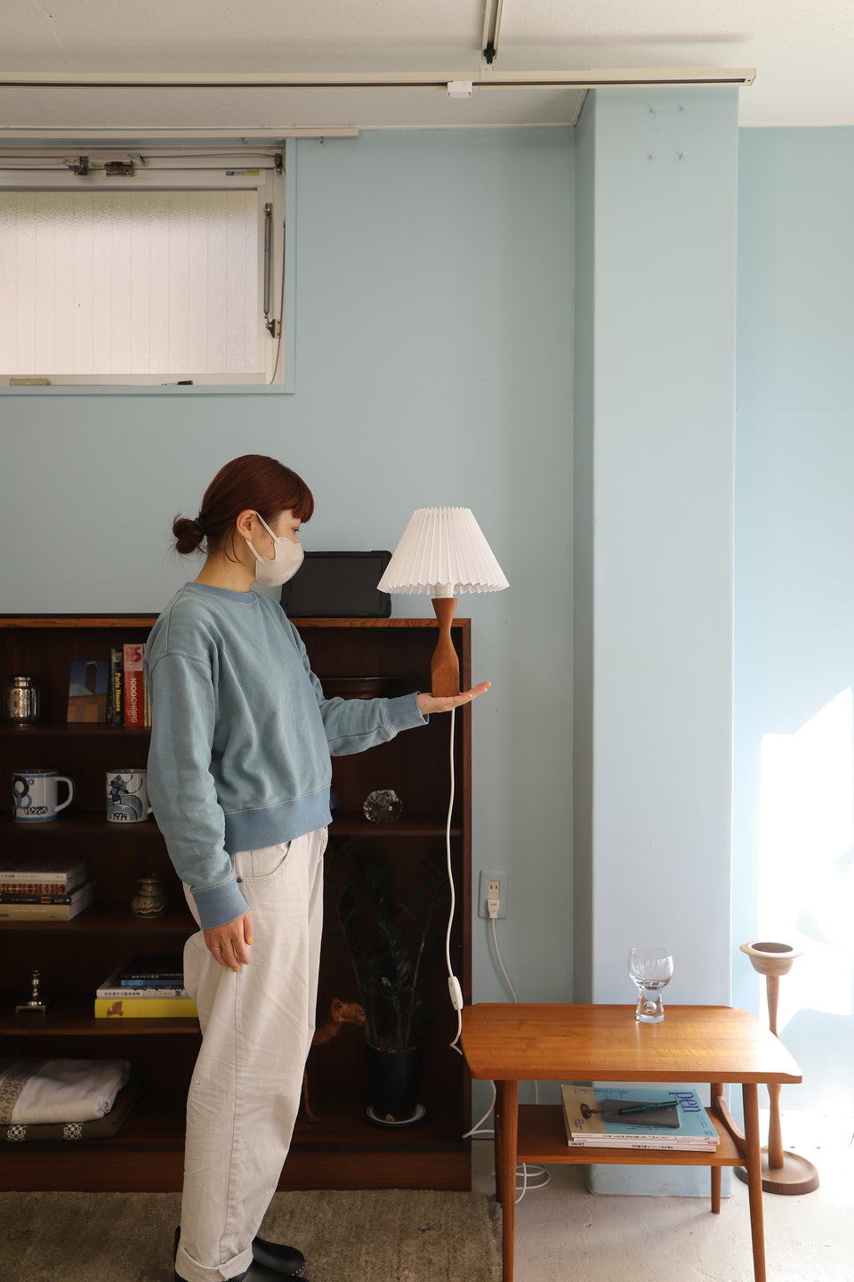 Danish Vintage Teakwood Small Table Lamp/デンマークヴィンテージ テーブルランプ チーク材 間接照明 北欧インテリア