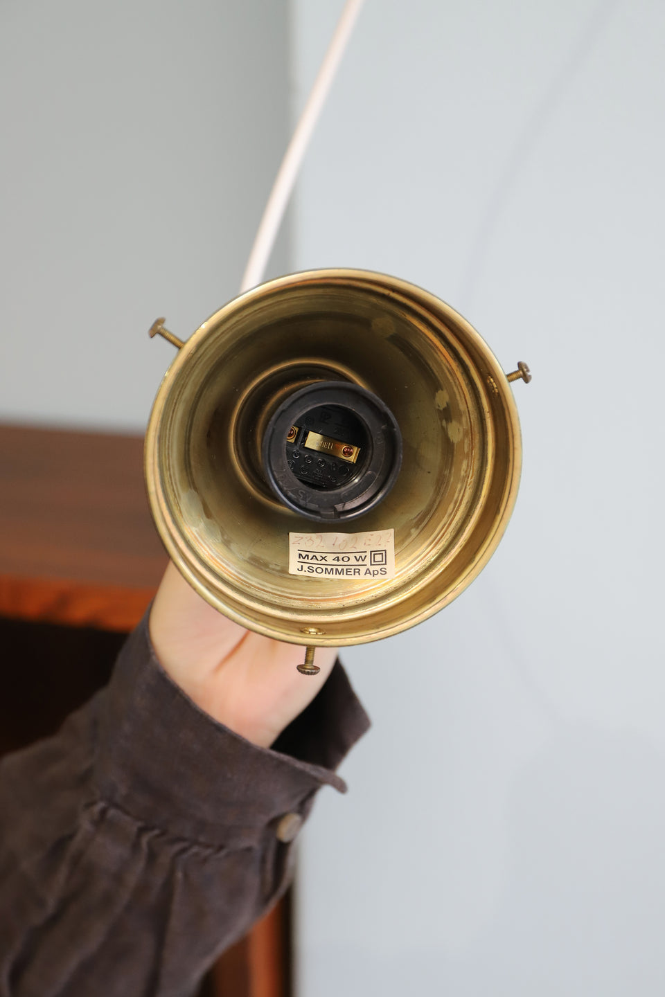 Danish Vintage J. Sommer Glass Shade Pendant Light/デンマークヴィンテージ ペンダントライト ガラスシェード 照明 北欧インテリア
