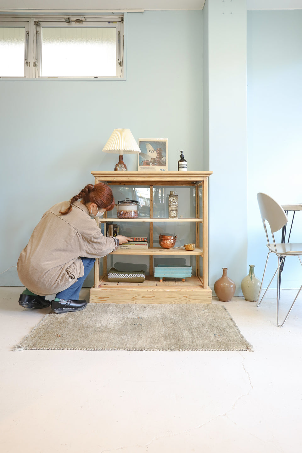 Vintage Glass Showcase Shelf Japanese Modern/ジャパンヴィンテージ ガラスショーケース 古道具 ディスプレイ シェルフ