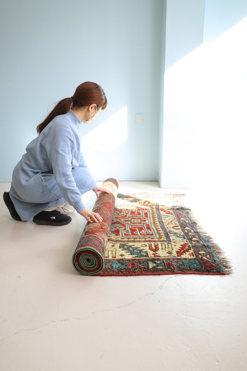 Old Caucasus Rug Persian Carpet/コーカサス オールドラグ ペルシャ絨毯 カーペット