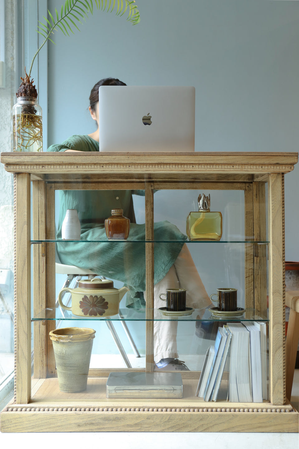 Japanese Antique Oakwood Glass Showcase/ジャパンアンティーク ガラスショーケース ナラ材