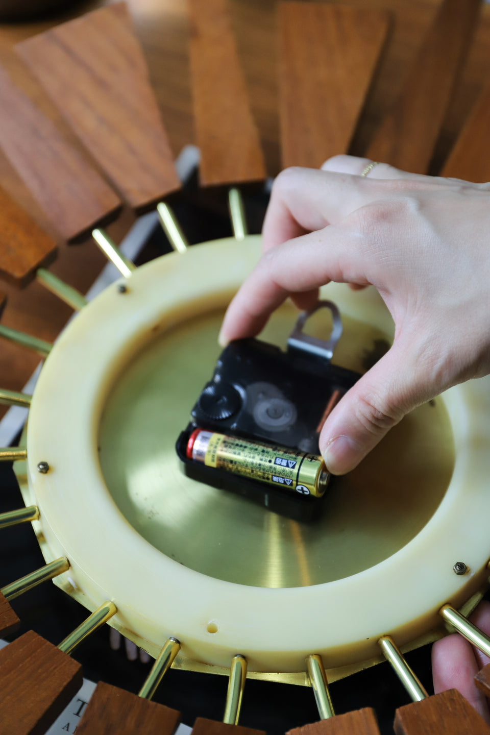 Anstey&Wilson Sunburst Wall Clock/イギリスヴィンテージ サンバースト ウォールクロック