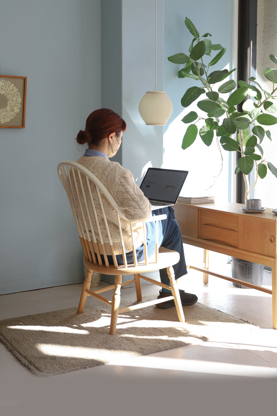 Akita Mokko Lounge Chair No.500EB/秋田木工 ラウンジチェア ウィンザーチェア 椅子 エディションブルー