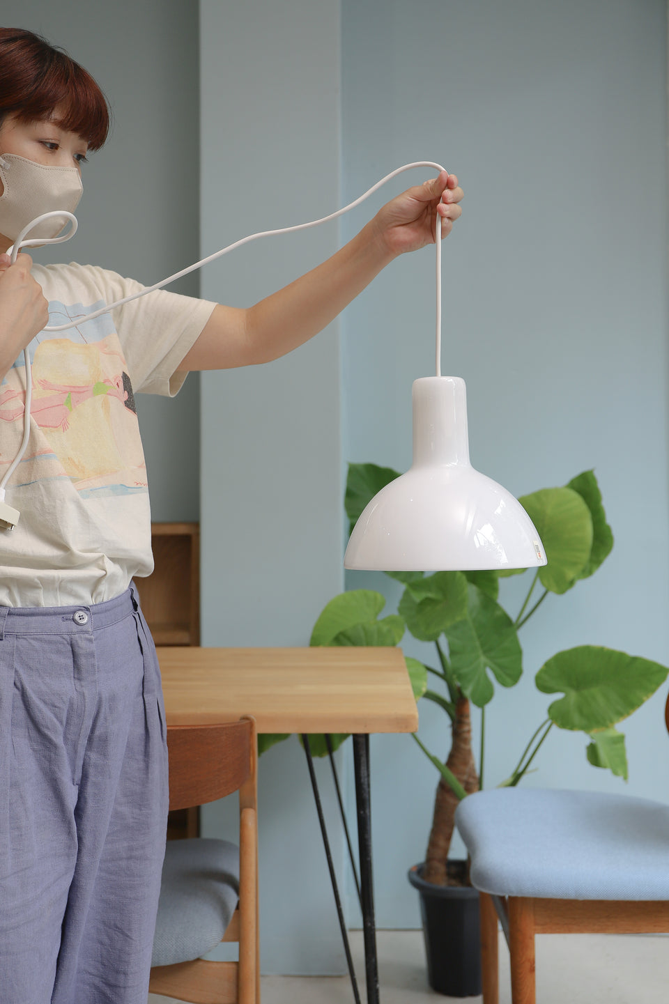 Danish Vintage Holmegaard Pendant Light Skyline/デンマークヴィンテージ ホルムガード ペンダントライト スカイライン 照明 北欧インテリア