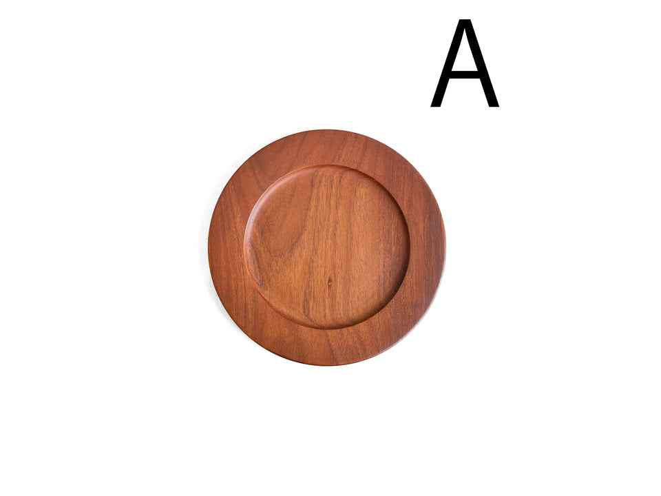 Danish Vintage Wooden Plate Round Tray/デンマークヴィンテージ 木製プレート トレイ チーク材 ローズウッド材 北欧雑貨