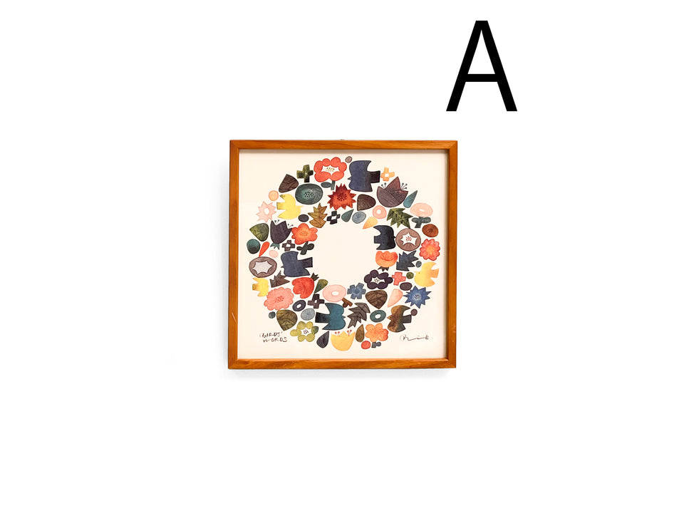 BIRDS' WORDS WREATH Graphic Poster Frame/バーズワーズ リース ポスター アート 額 IDEE