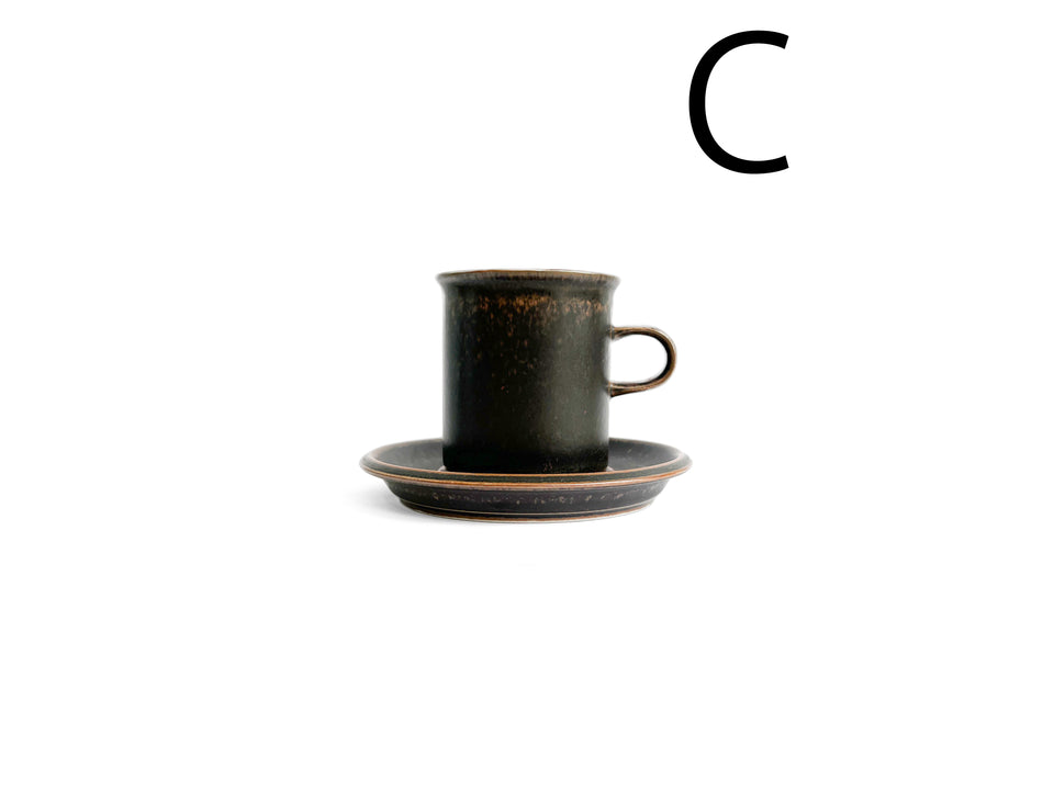 Vintage ARABIA Ruska Coffee Cup and Saucer Plate/アラビア ルスカ コーヒーカップ&ソーサー プレート 北欧ヴィンテージ食器