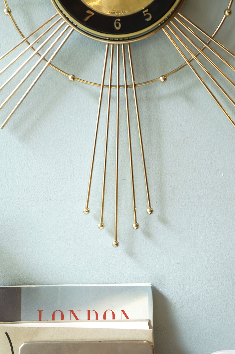 US Vintage Lux Sunburst Wall Clock/アメリカヴィンテージ サンバースト ウォールクロック 壁掛け時計