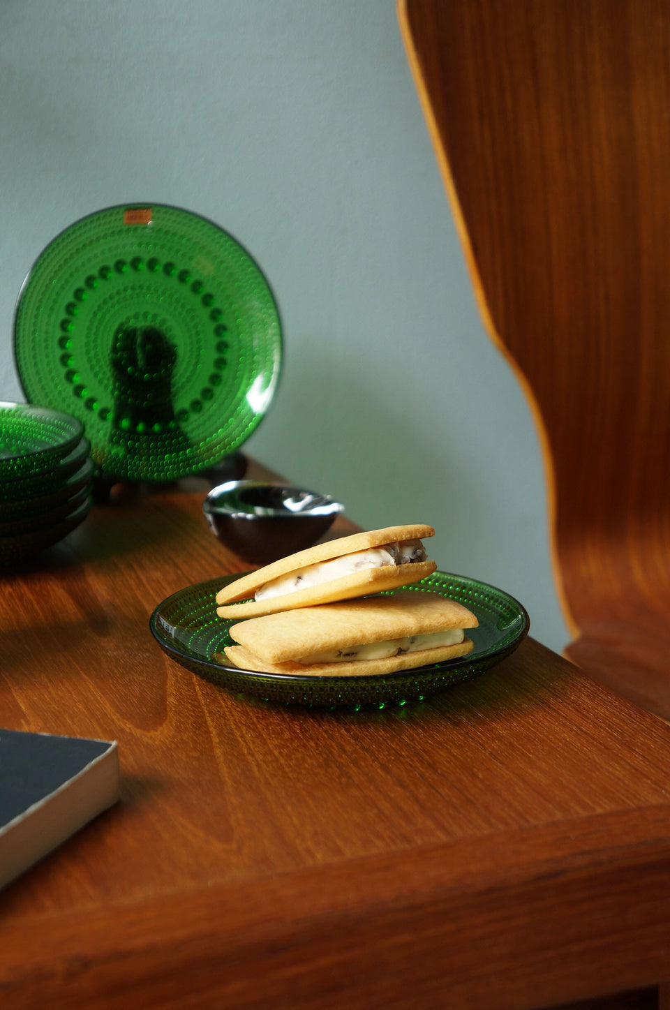 ARABIA Nuutajarvi Kastehelmi Plate 14cm Green/アラビア ヌータヤルヴィ カステヘルミ プレート グリーン