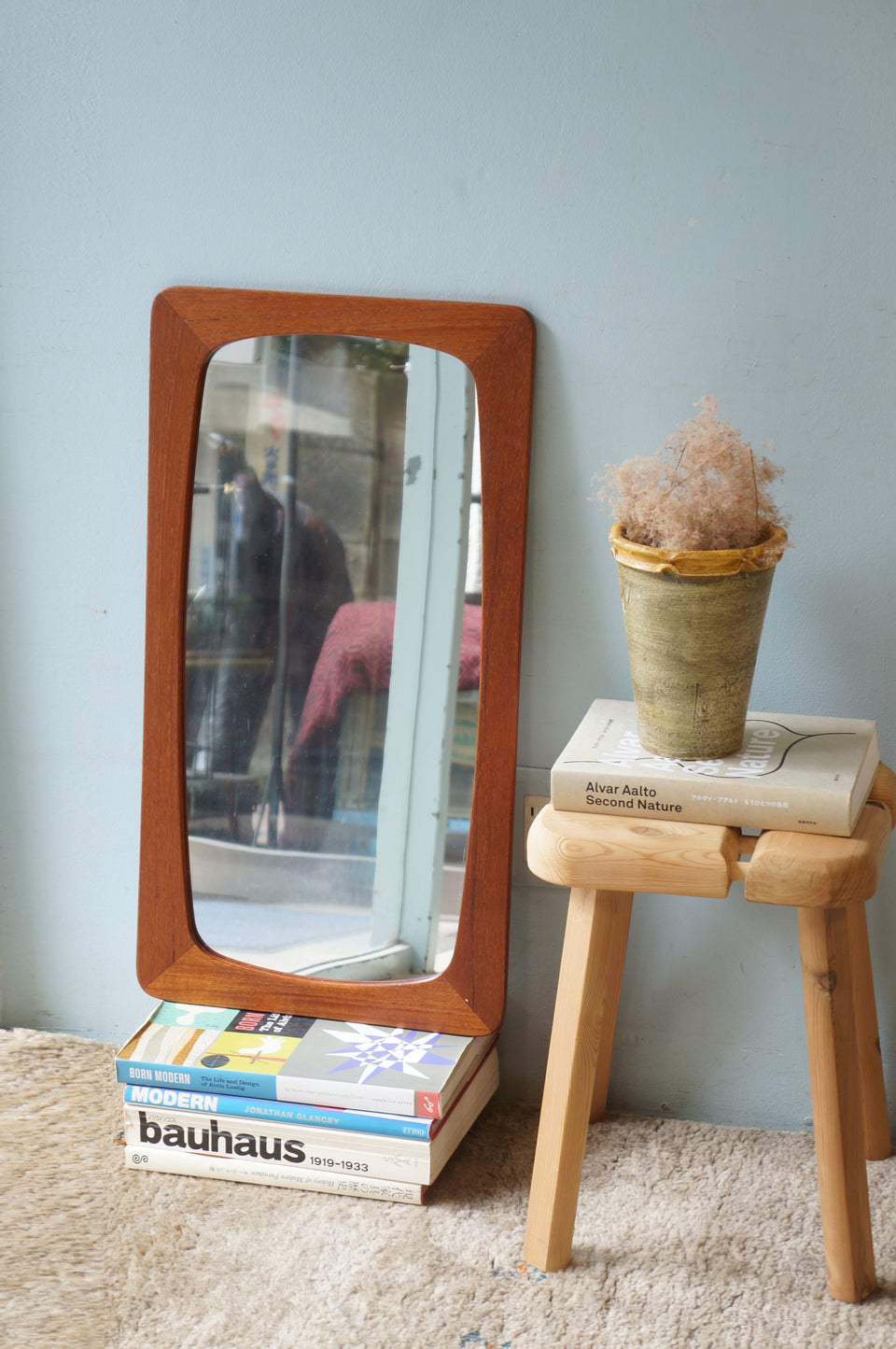 Danish Vintage Teak Wall Mirror/デンマークヴィンテージ ウォールミラー 壁掛けミラー チーク材