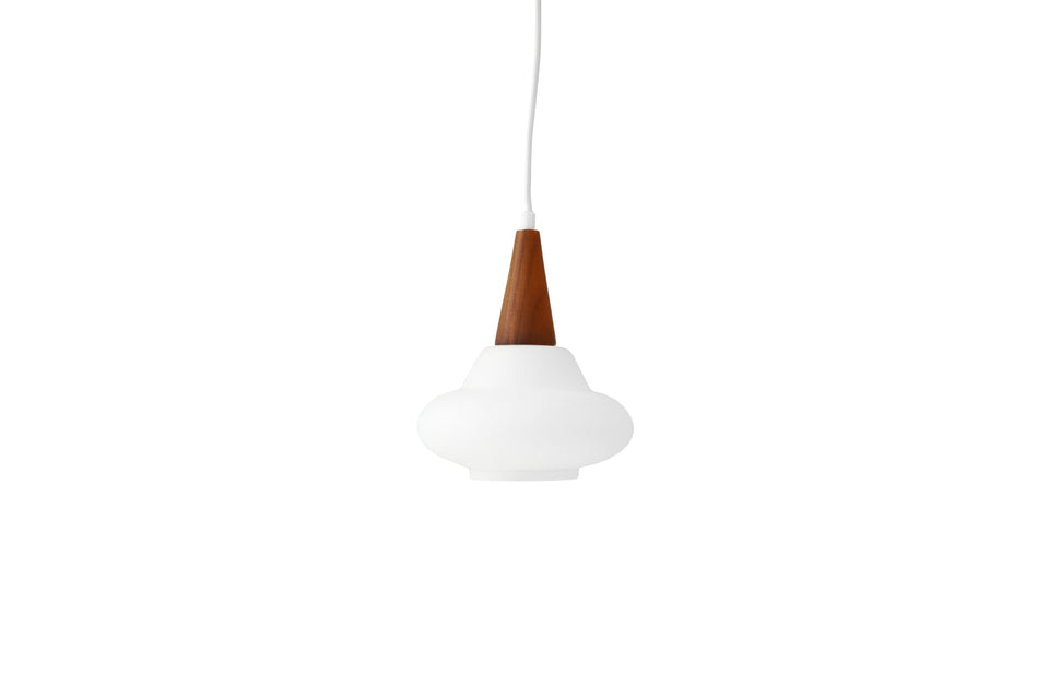 Danish Vintage Glass Teak Pendant Light/デンマークヴィンテージ ペンダントライト フロストガラス チーク材