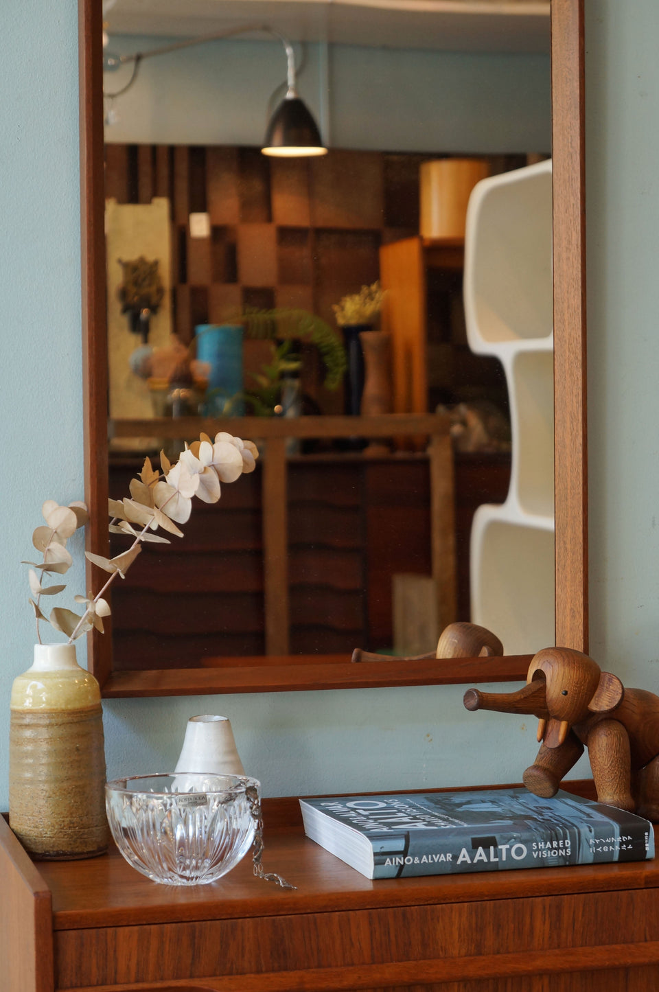 Teakwood Wall Mirror Danish Vintage/ウォールミラー 壁掛け鏡 チーク材 デンマークヴィンテージ