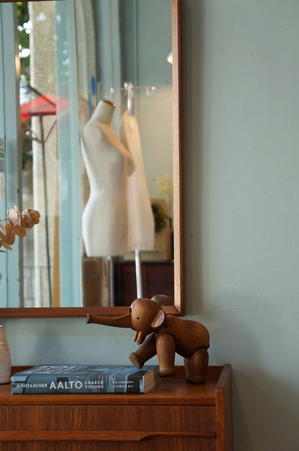 Teakwood Wall Mirror Danish Vintage/ウォールミラー 壁掛け鏡 チーク材 デンマークヴィンテージ