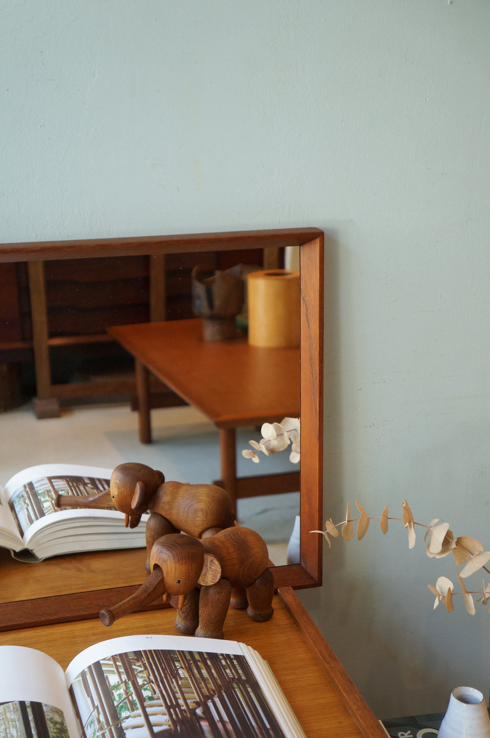 Teakwood Wall Mirror Danish Vintage/ウォールミラー 壁掛け鏡 チーク材 デンマークヴィンテージ
