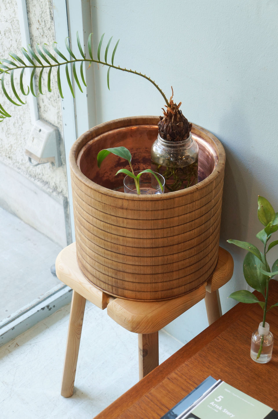 Wooden TEABURI Brazier Japanese Vintage/ジャパンヴィンテージ 手あぶり 丸火鉢 古道具