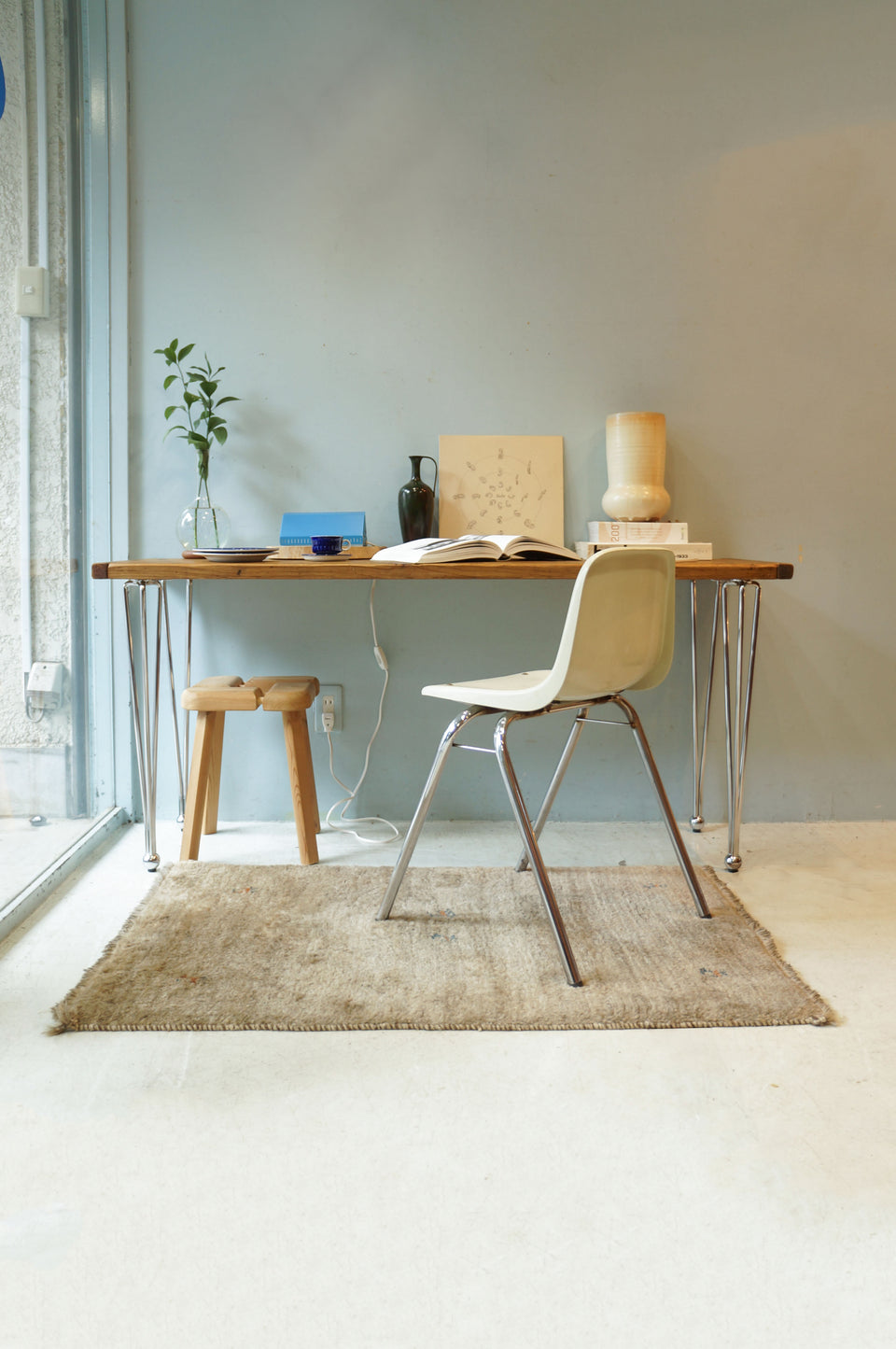 Reclaimed Wood Iron Long Desk/リメイク 古材 デスク テーブル