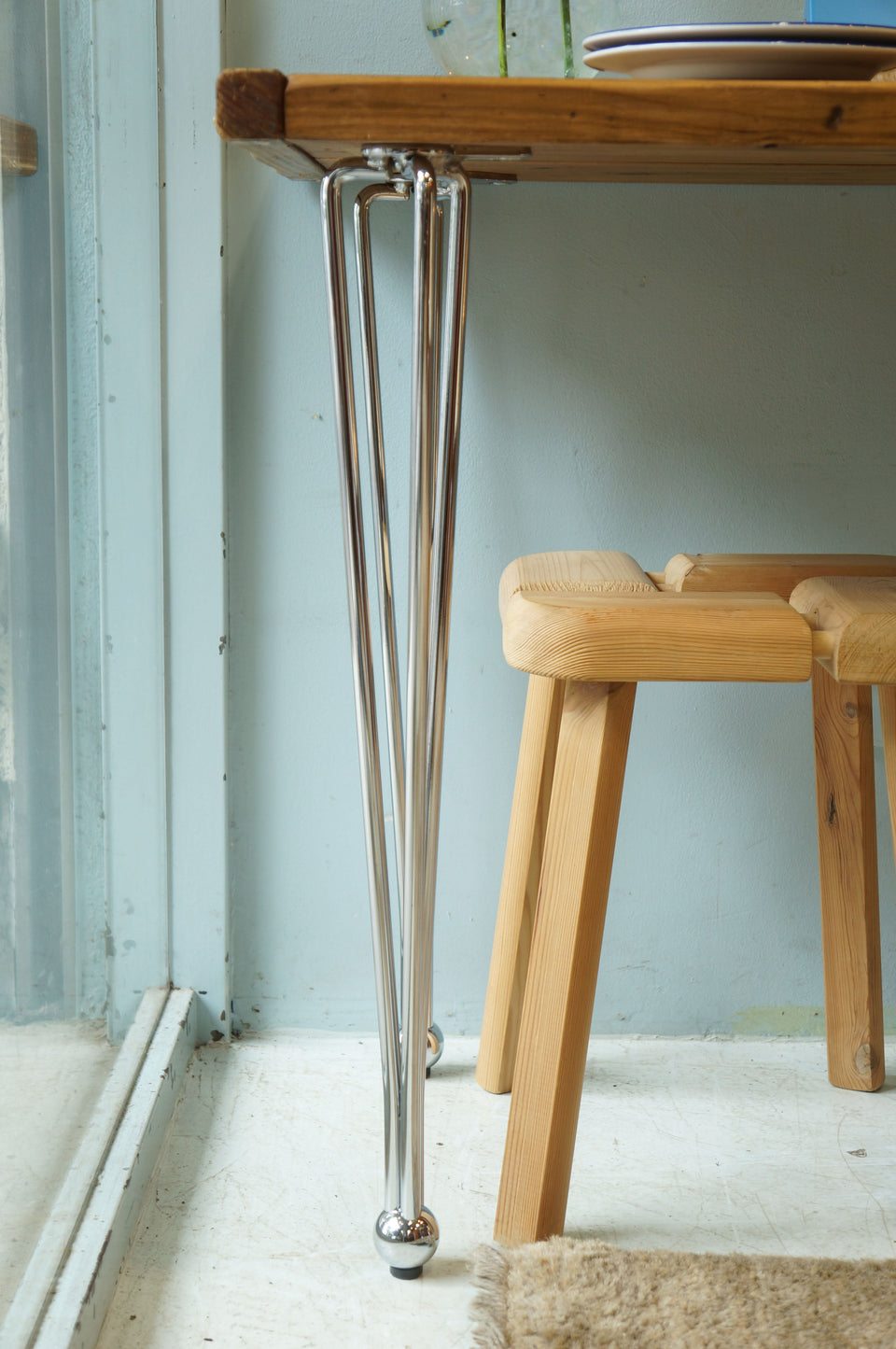 Reclaimed Wood Iron Long Desk/リメイク 古材 デスク テーブル