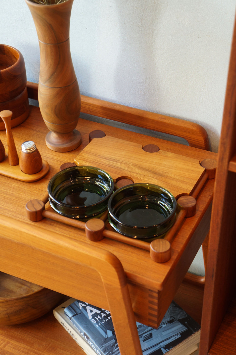 NISSEN Teak Glass Tray Danish Vintage/ニッセン チーク材 ガラス トレイ デンマークヴィンテージ