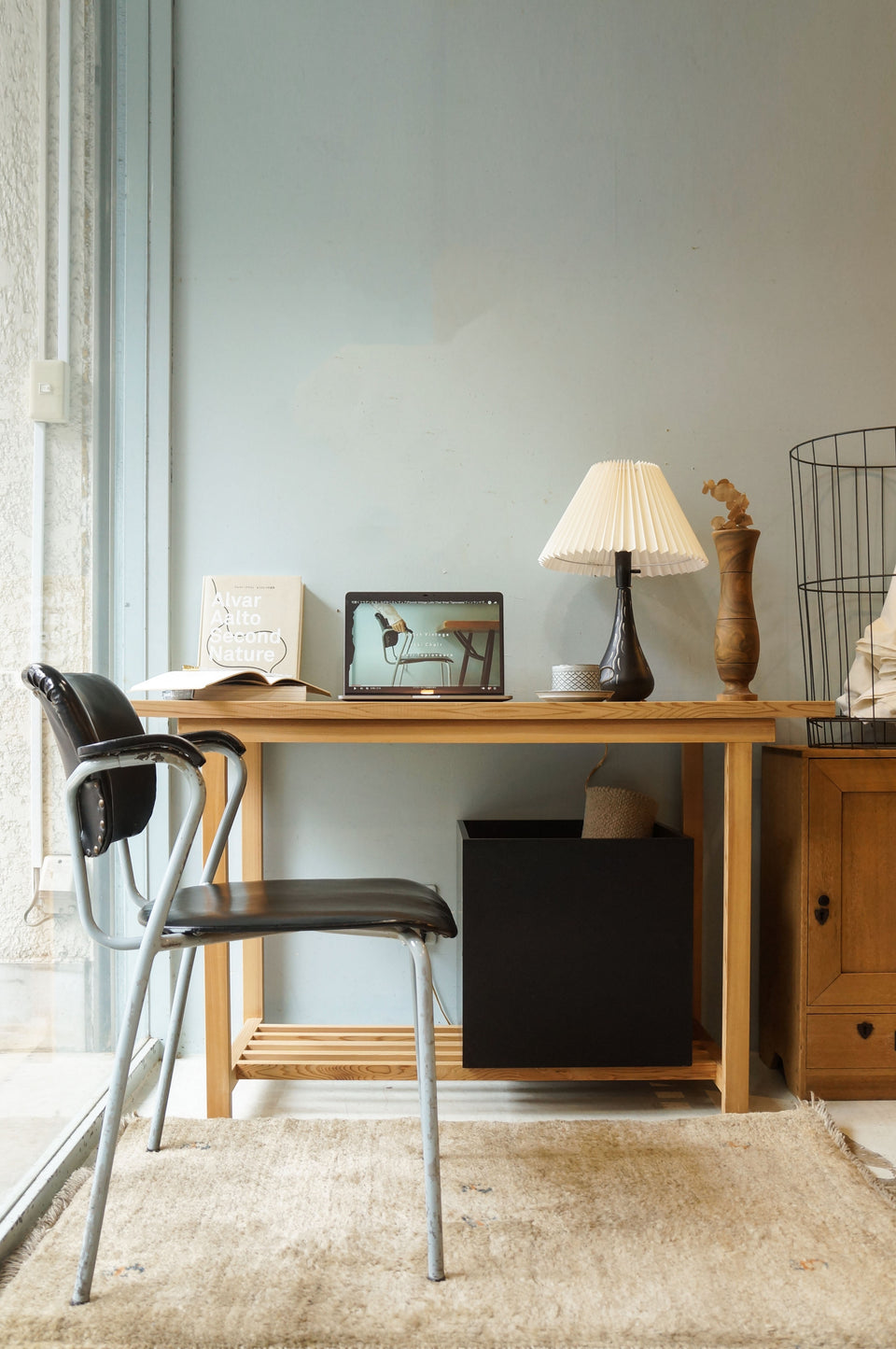 Wooden Slim Desk Table/木製 テーブル デスク 長机