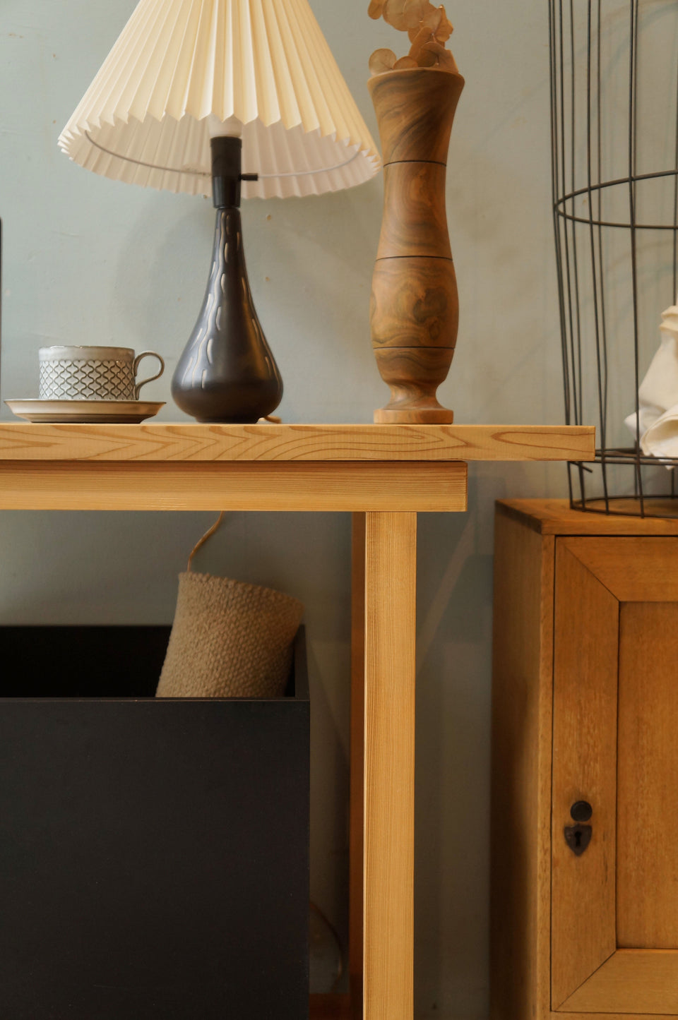 Wooden Slim Desk Table/木製 テーブル デスク 長机