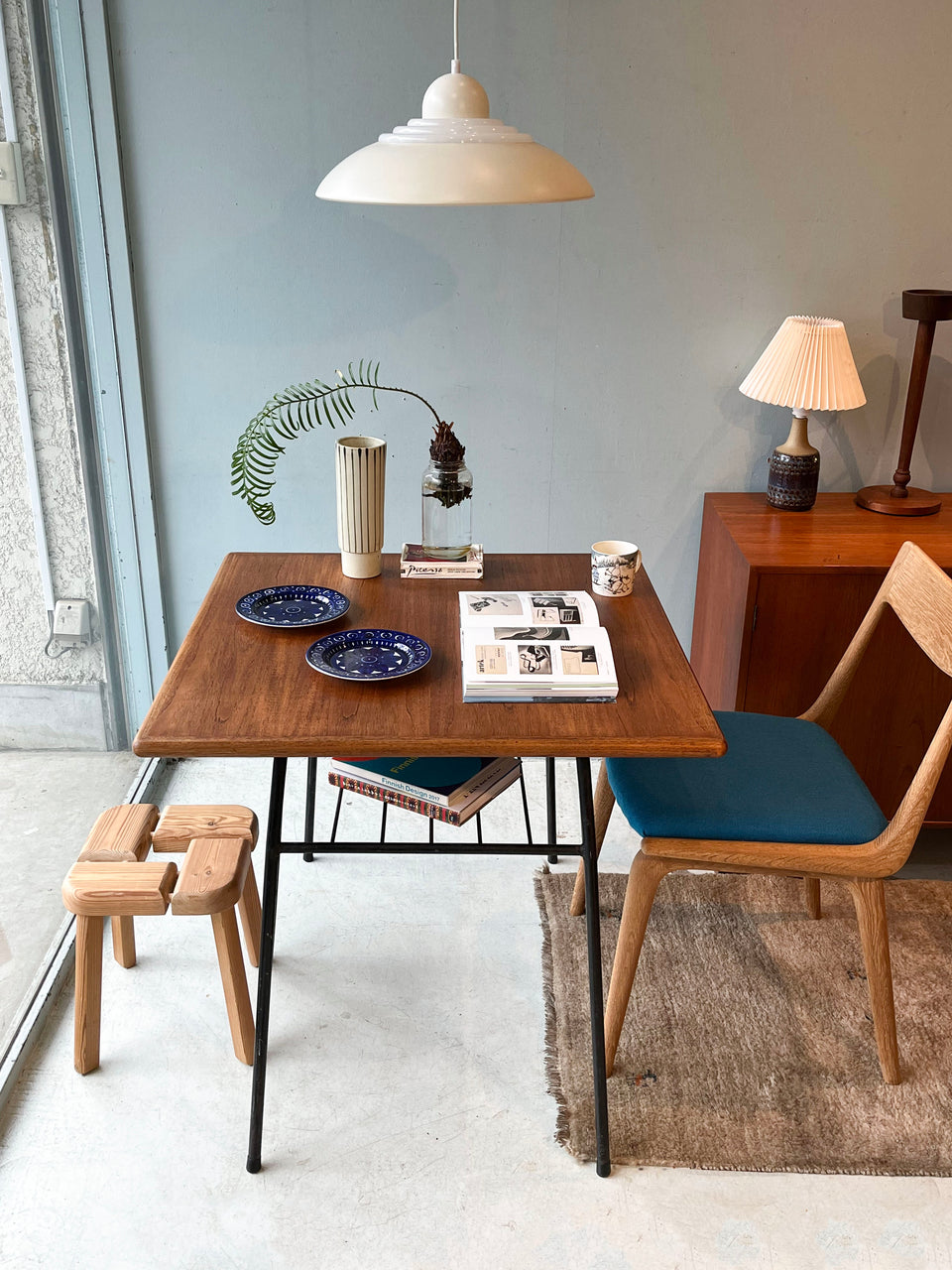 Old Lumber Iron Leg Square Table/古材 リメイクテーブル デスク アイアンレッグ チーク材
