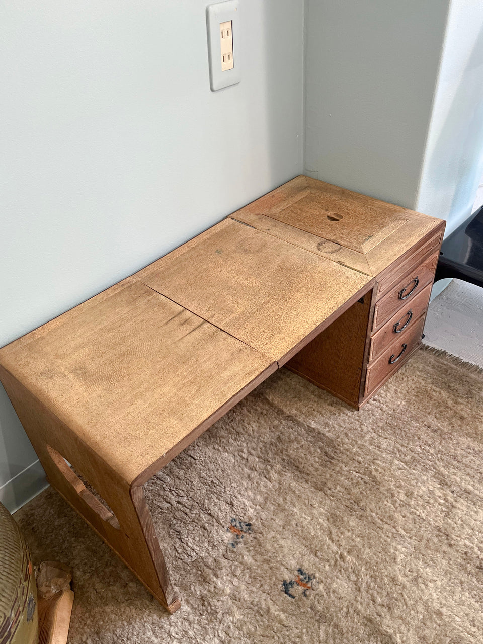 Japanese Antique Folding Low Desk/三つ折り文机 古道具 山田梅吉 大正アンティーク