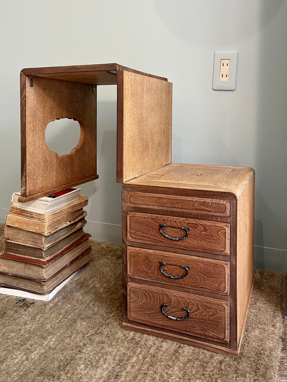 Japanese Antique Folding Low Desk/三つ折り文机 古道具 山田梅吉 大正アンティーク