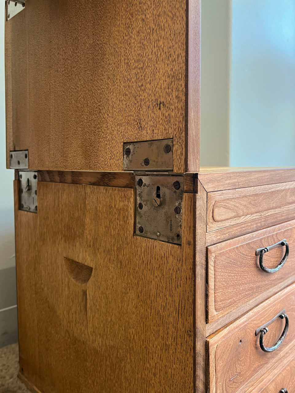 Japanese Antique Folding Low Desk/三つ折り文机 古道具 山田梅吉 大正アンティーク