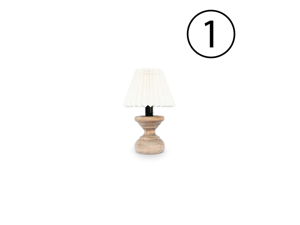 ①Shabby Chic Style Wooden Table Lamp Small size