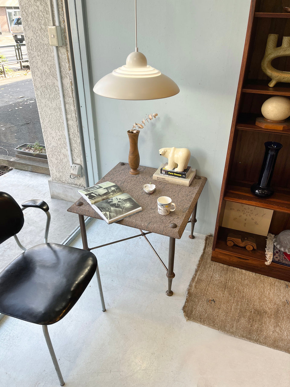 Vintage Stone Top Iron Leg Center Table/ヴィンテージ センターテーブル ストーントップ ミッドセンチュリーモダン