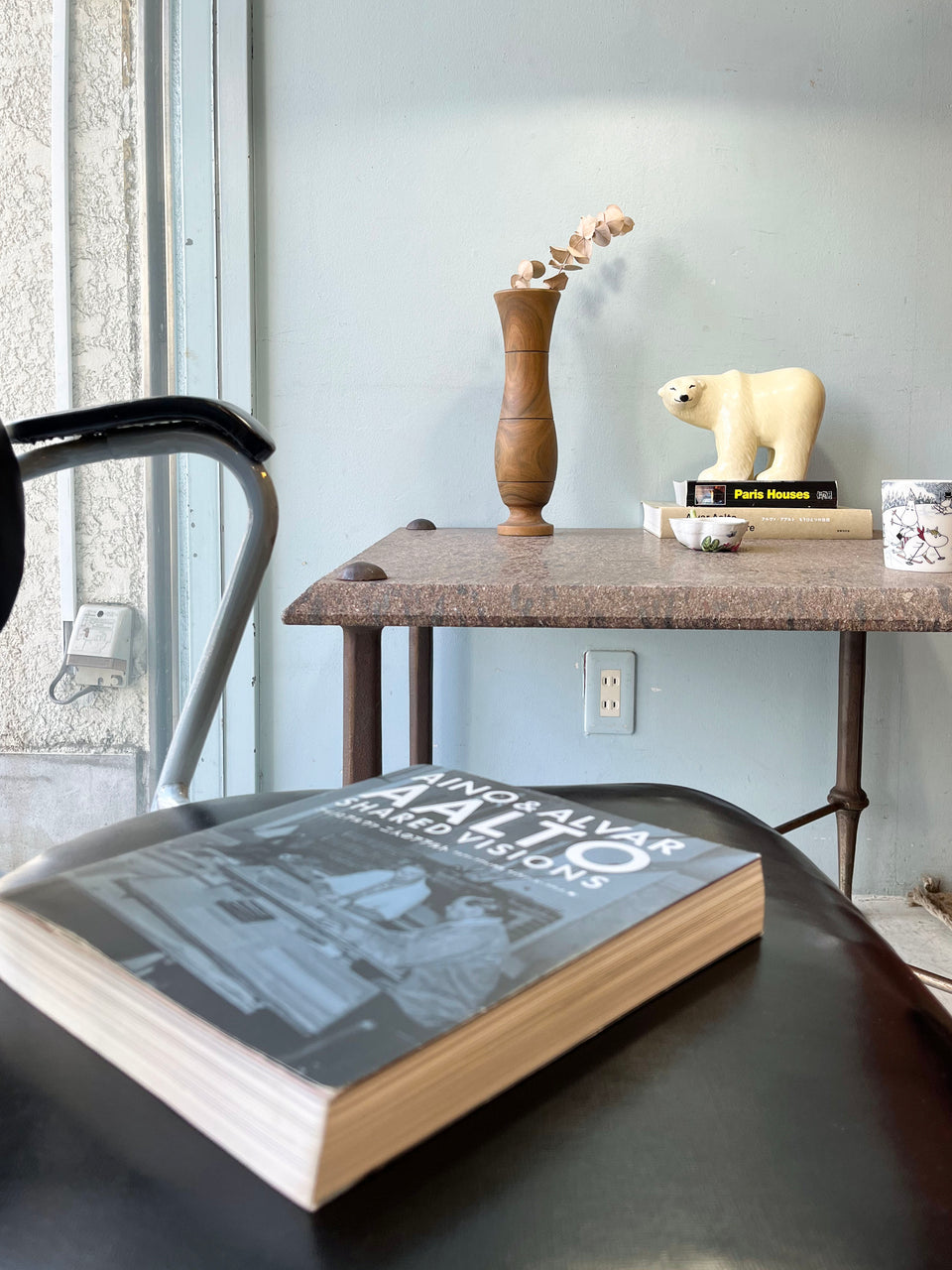 Vintage Stone Top Iron Leg Center Table/ヴィンテージ センターテーブル ストーントップ ミッドセンチュリーモダン