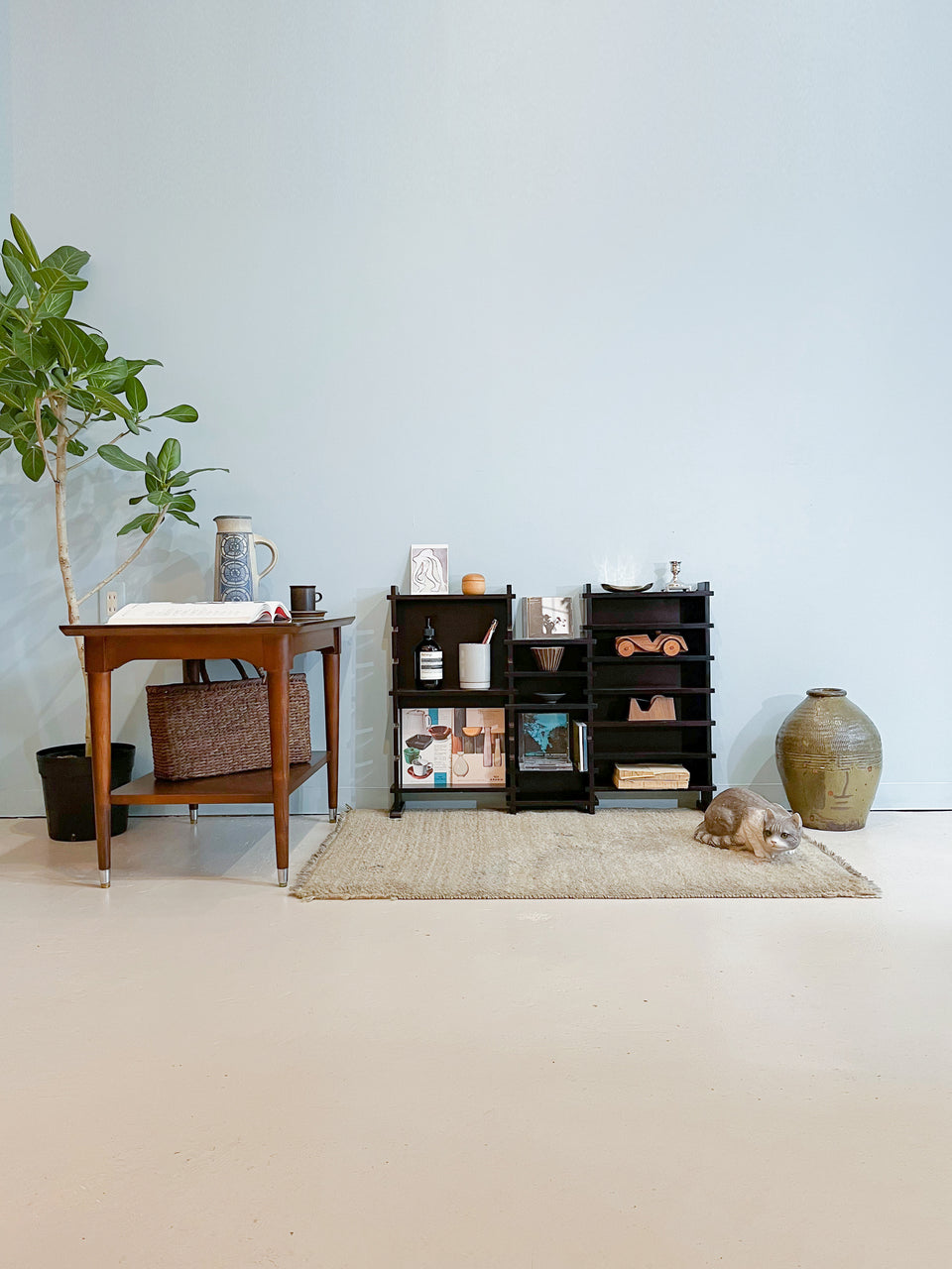 Japanese Vintage Lattice Shelf Wall Rack/格子型シェルフ ウォールラック レトロモダン 棚 収納