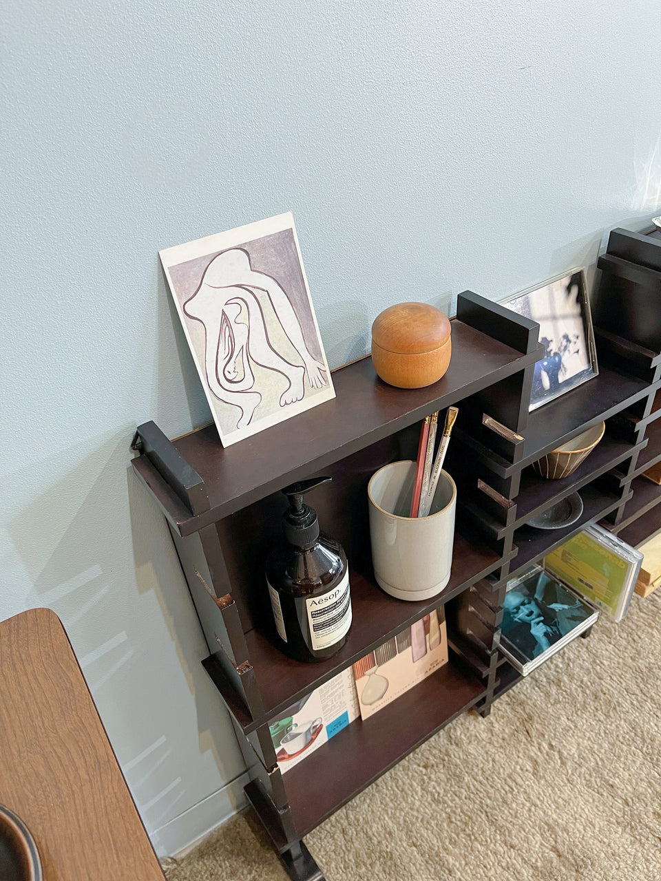 Japanese Vintage Lattice Shelf Wall Rack/格子型シェルフ ウォールラック レトロモダン 棚 収納