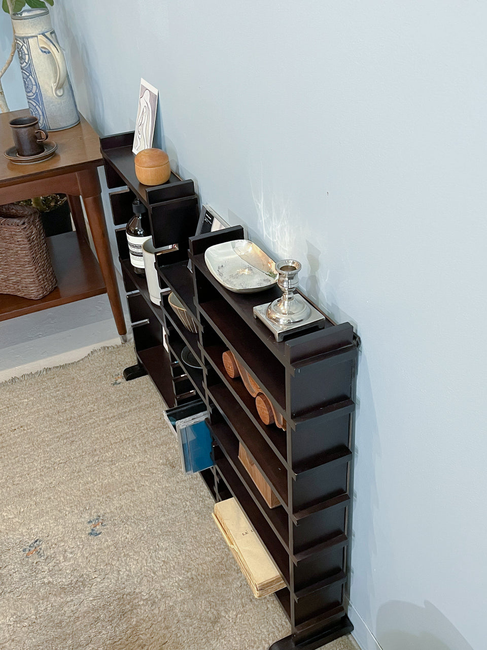 Japanese Vintage Lattice Shelf Wall Rack/格子型シェルフ ウォールラック レトロモダン 棚 収納