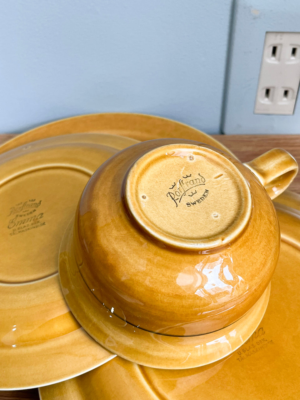 Rørstrand Emma Teacup and Saucer Plate Inger Persson/ロールストランド エマ ティーカップ&ソーサー プレート インガー・パーソン 北欧ヴィンテージ食器