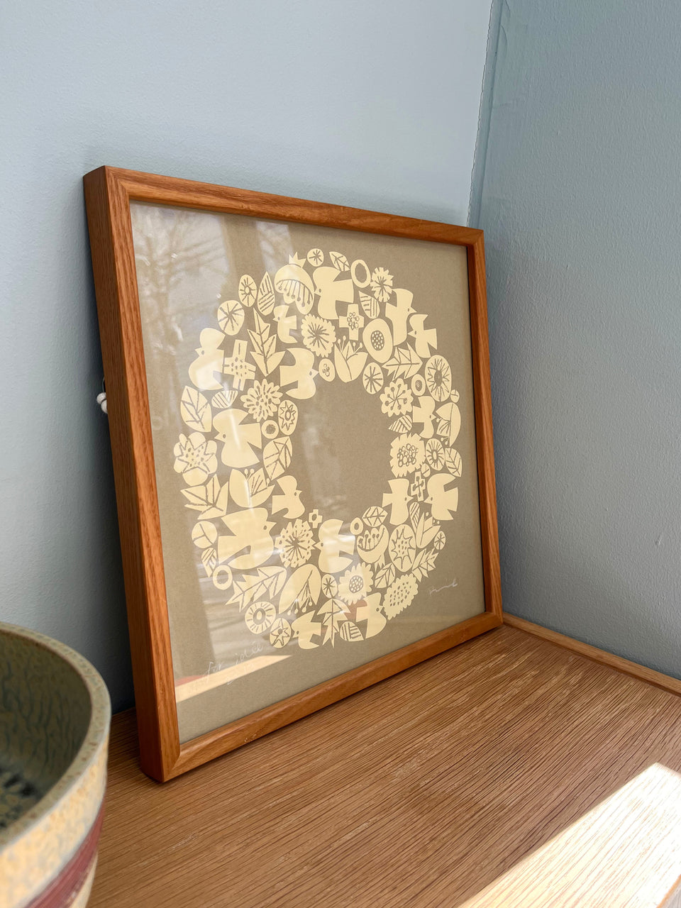 BIRDS' WORDS WREATH Graphic Poster Frame/バーズワーズ リース ポスター アート 額 IDEE