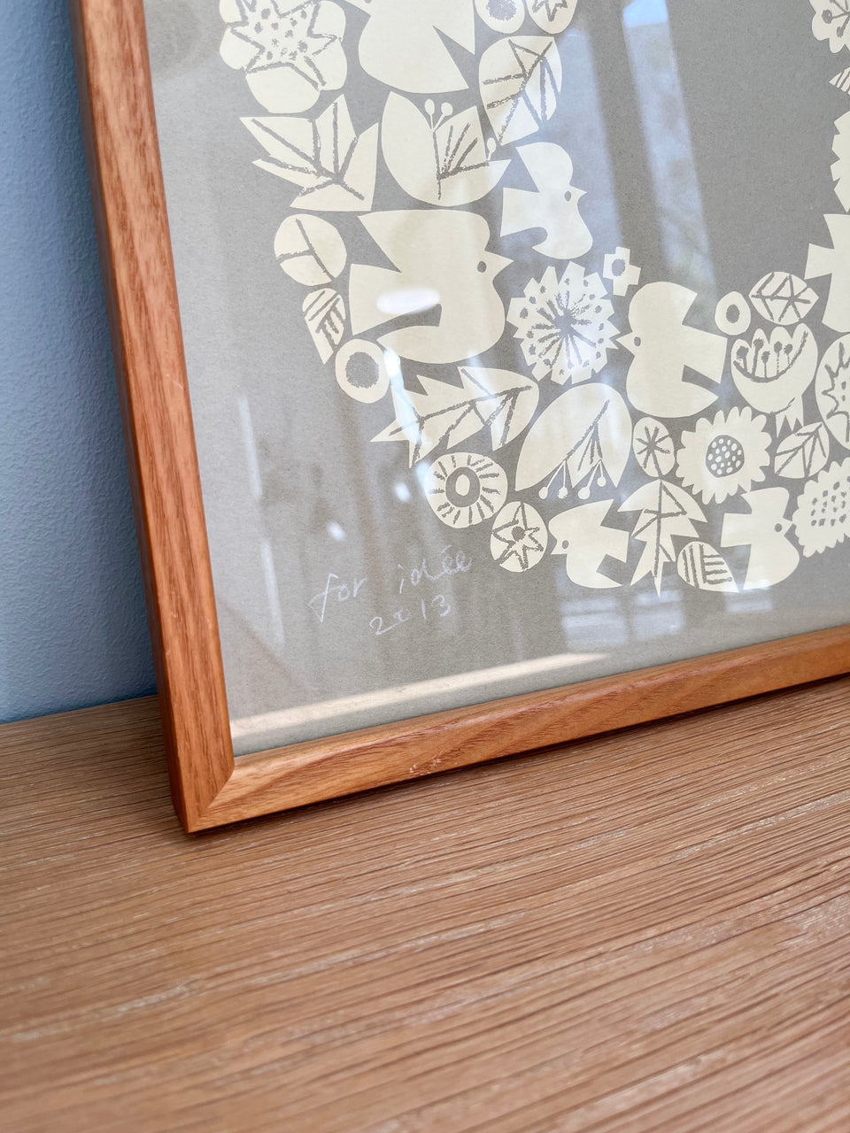 BIRDS' WORDS WREATH Graphic Poster Frame/バーズワーズ リース ポスター アート 額 IDEE